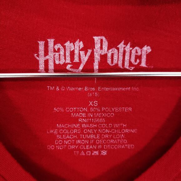 Harry Potter T Shirt Womens Extra Small Red White Marauders Map Oath V Neck Tee - Picture 5 of 5